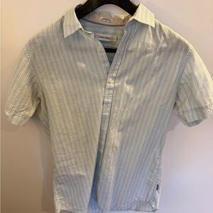 Calvin Klein Men's Light Blue Pinstripe Shirt